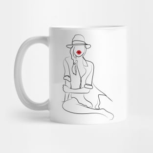 Girl Red Lips Funny Kiss Mug